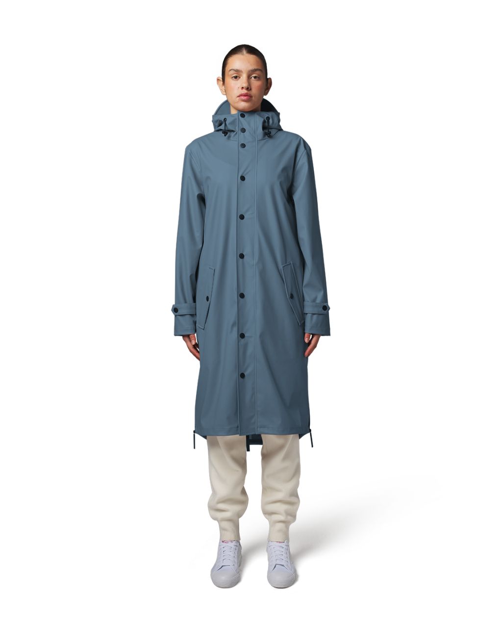Original Raincoat Made From 66 Recycled Pet-Bottles Blue Grey XS