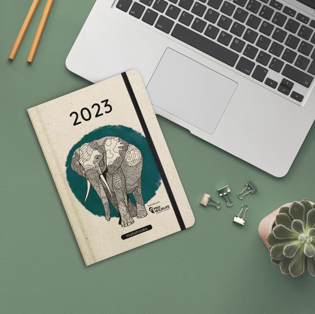 Kalender 2023 A5 Jahresplaner Samaya aus Graspapier Wildlife