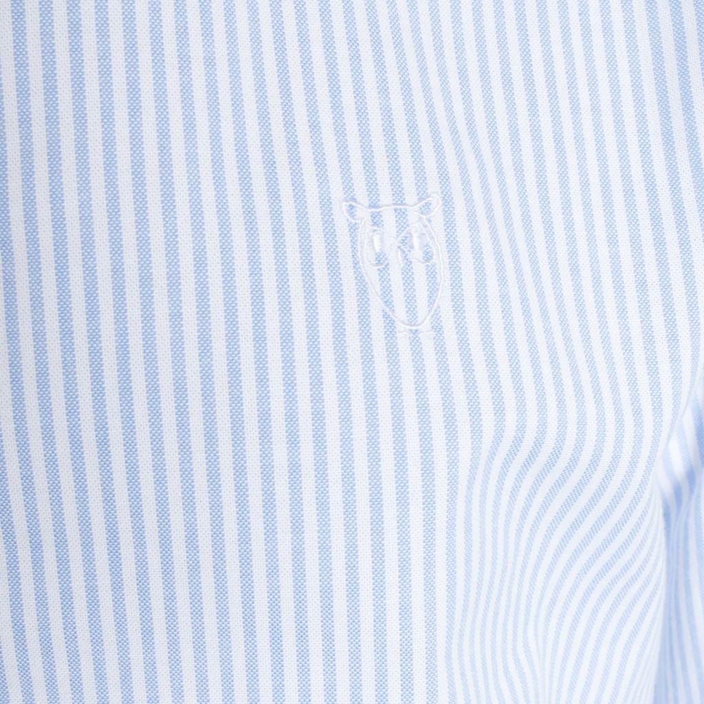 ELDER regular fit owl striped oxford shirt - GOTS/Vegan lapis blue S