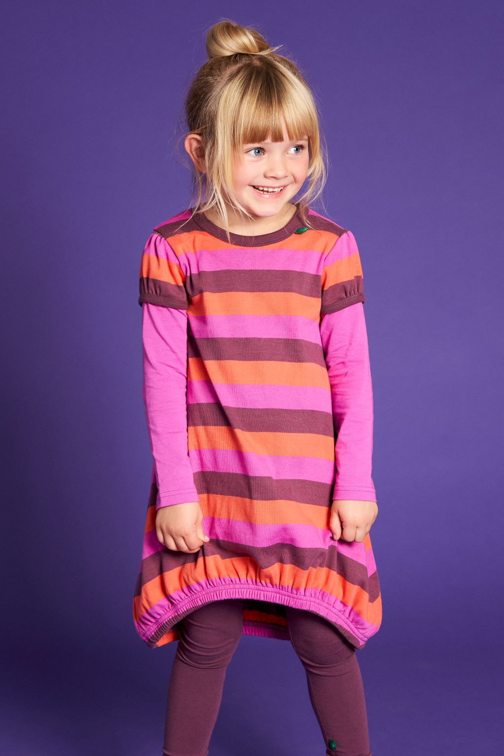 Multi stripe dress plum purple 134