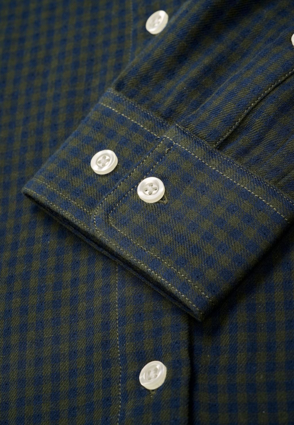Double Layer Checkered Custom Fit Shirt - Gots/Vegan