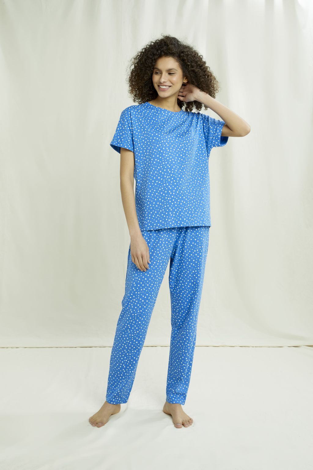 Hearts Pyjama Tee Blue 14