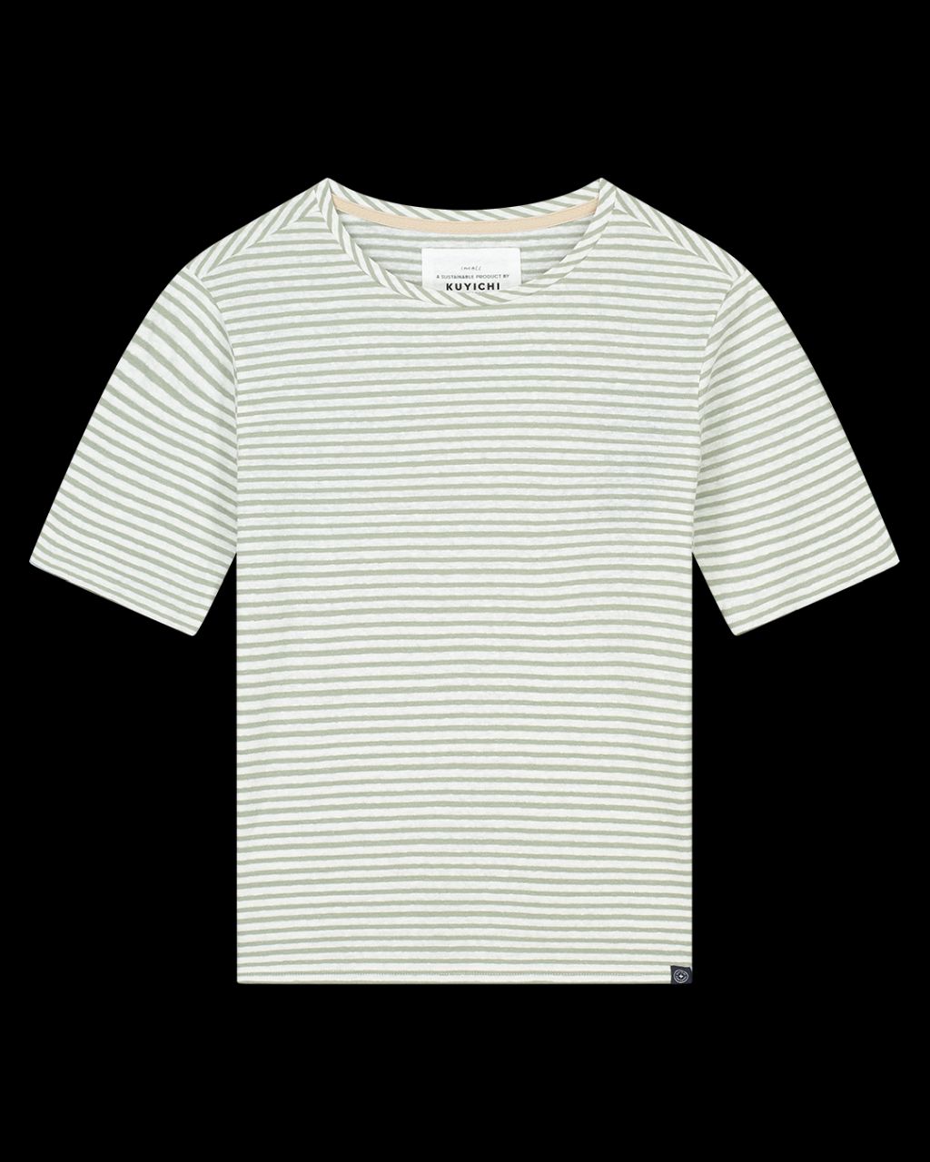 Olivia Striped T-Shirt White-Sage Green XS