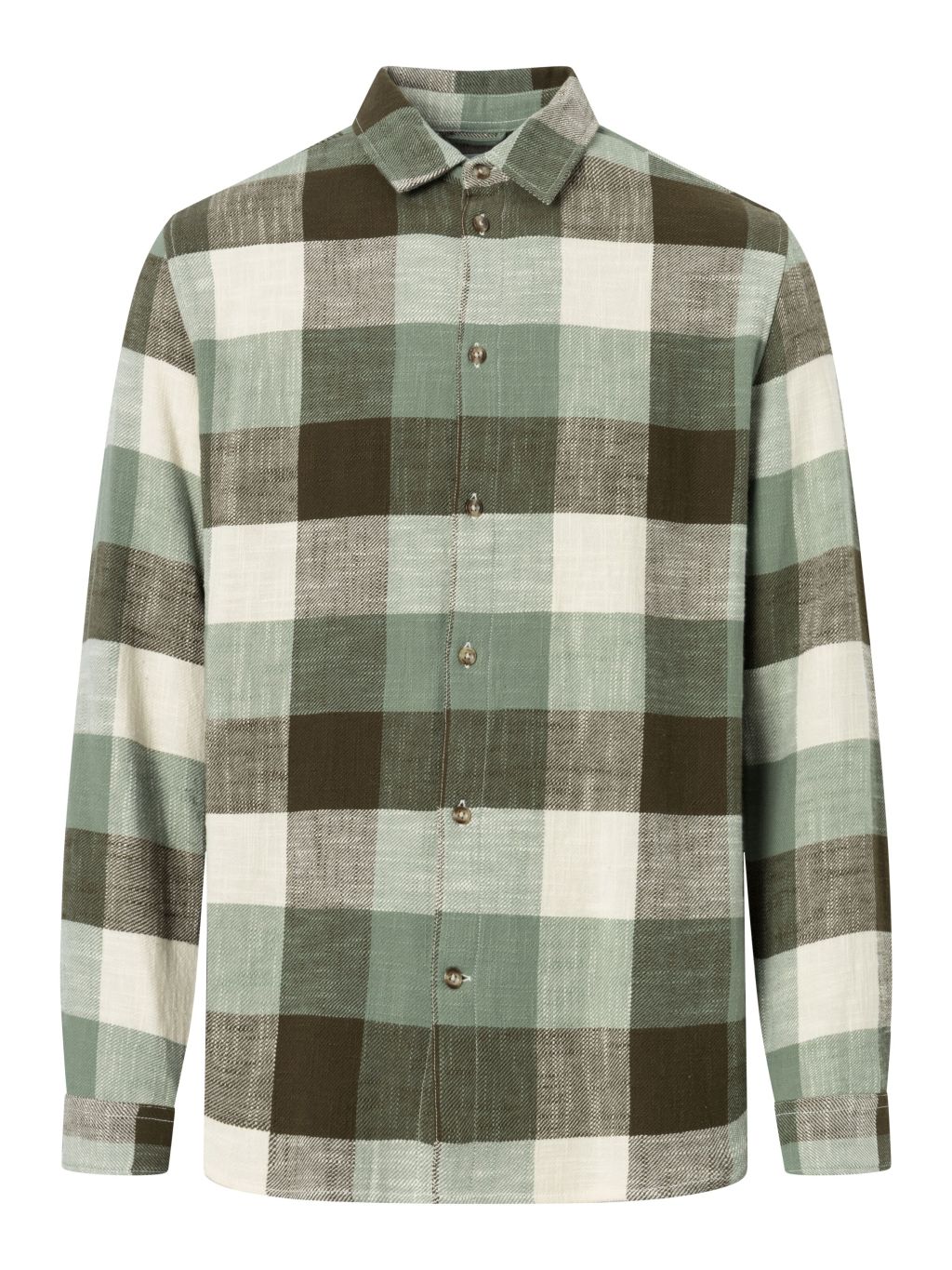 Regular Fit Checkered Shirt Green Check L
