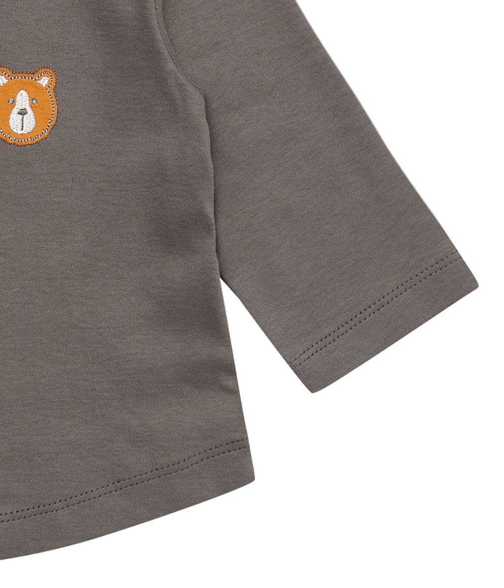 Chesmu Baby Shirt L/S dark grey+bear heads applic 62