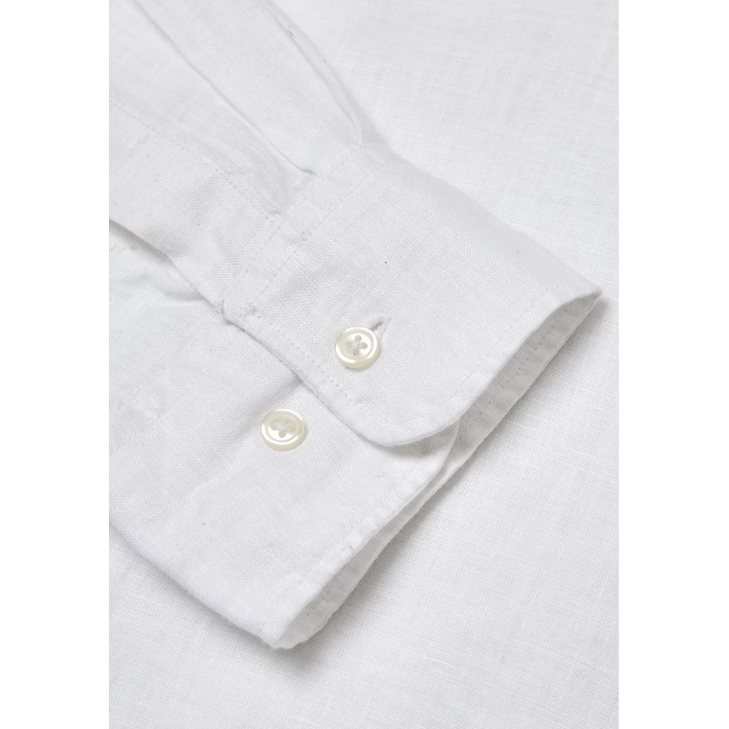 Fabric Dyed Linen Shirt - Vegan Bright White L
