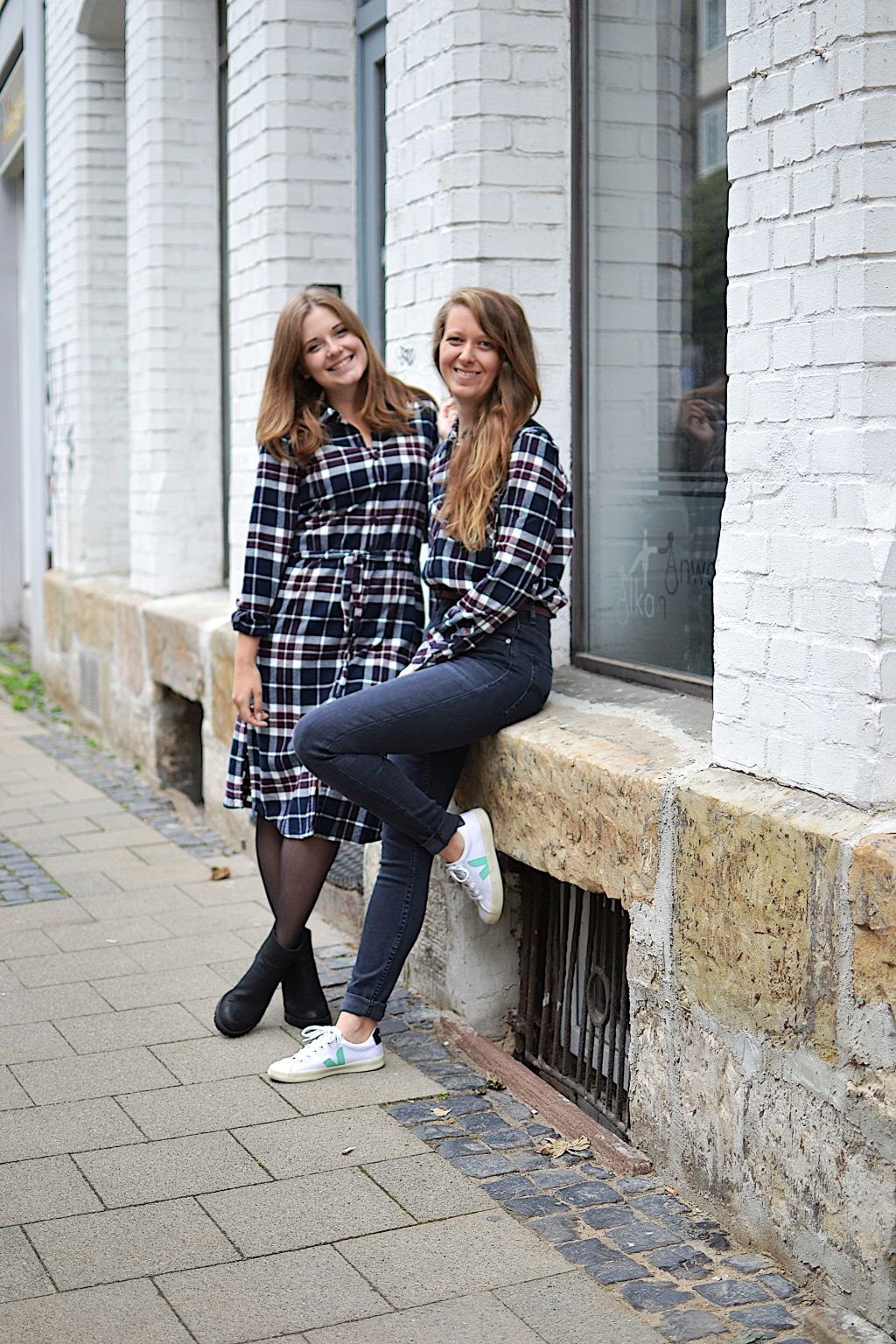 Frauen Flanell Dress #CHECKED red checked S